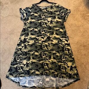 LuLaRoe Camouflage Pattern Dress - Green and Black
